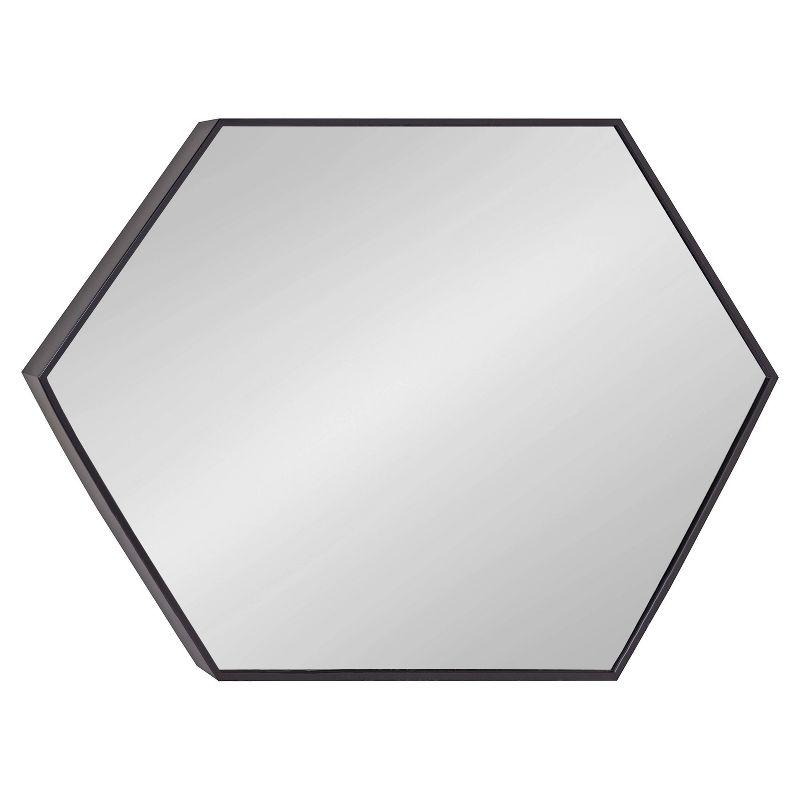 Kate & Laurel All Things Decor 22" x 31" Rhodes Hexagon Wall Mirror Black: Modern Style, No Assembly, Wall Mounted