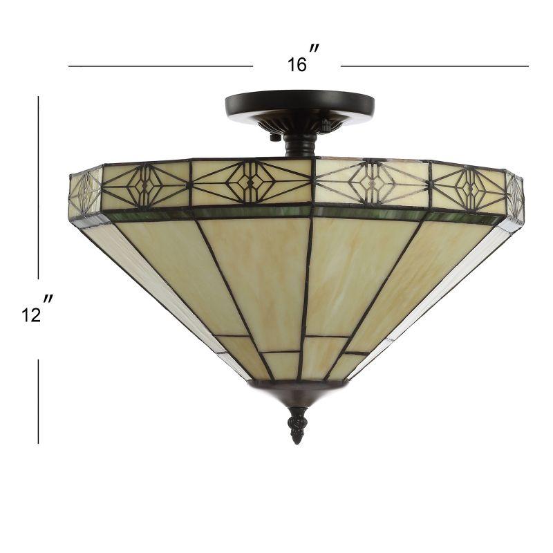 Elegant Tiffany-Style 16" Cream Glass LED Ceiling Light