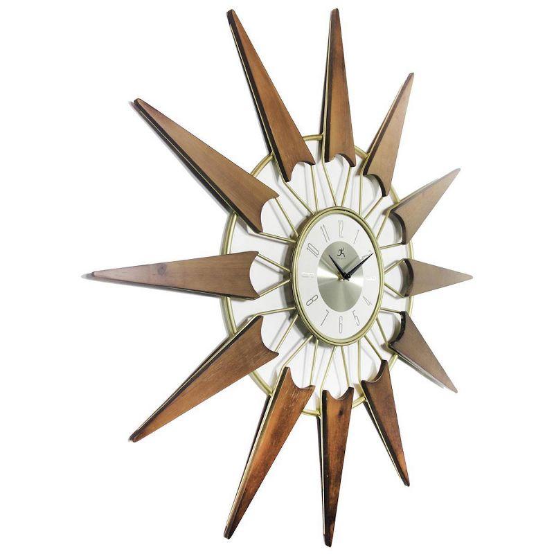 31" Nova Walnut Wall Clock Gold - Infinity Instruments