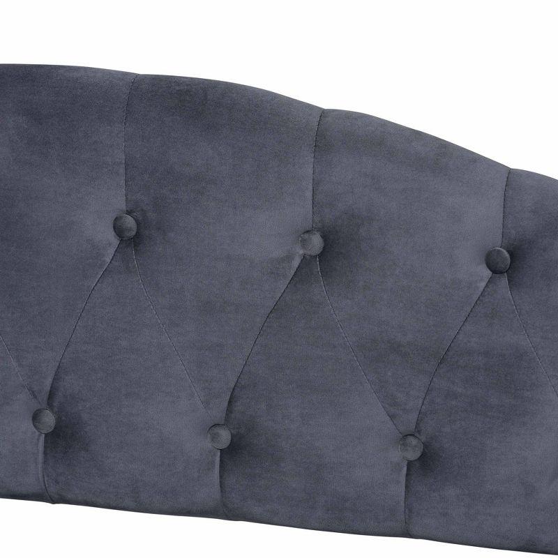 Benjamin Velvet Fabric Upholstered and Wood Daybed - Baxton Studio