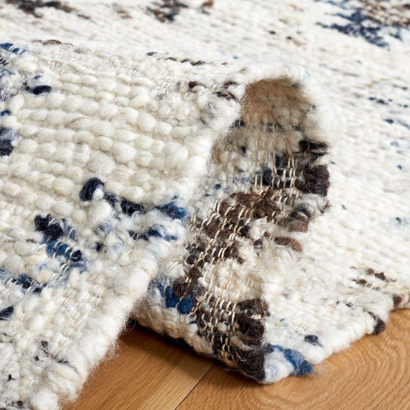 Ivory Square Hand-Knotted Wool Shag Rug - 6' Luxe Collection