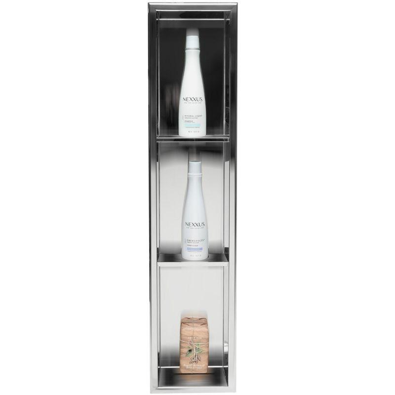 Vertical Stainless Steel Triple Shower Niche