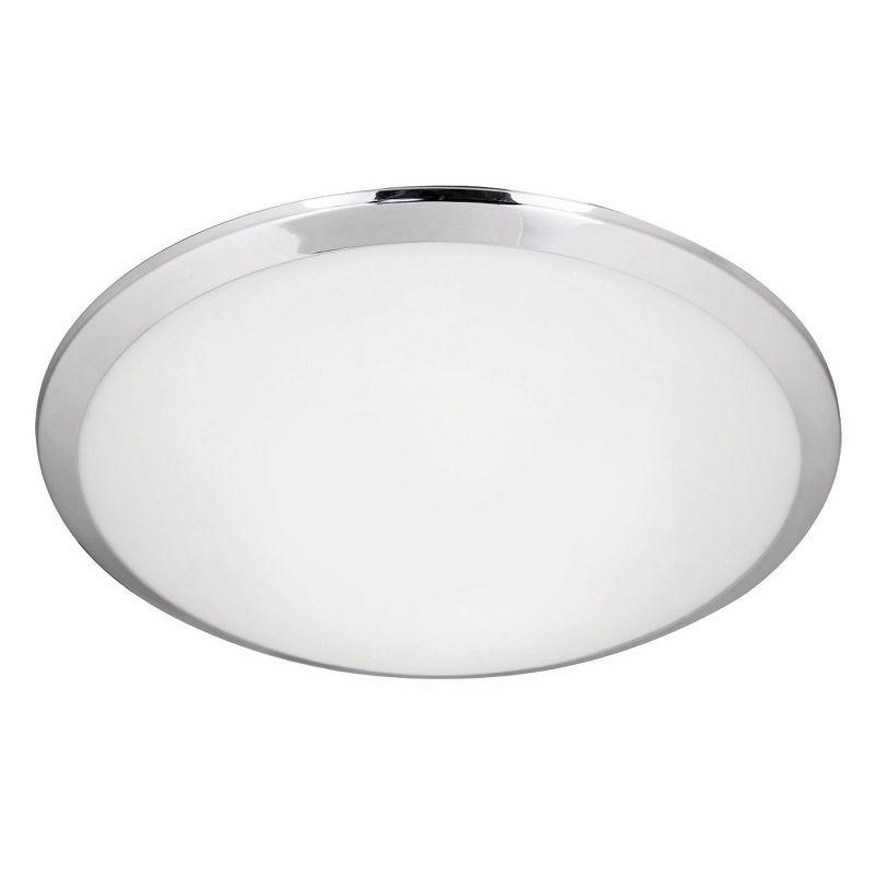 Malta 19W LED Round Flush Mount in Chrome with Opal Glass