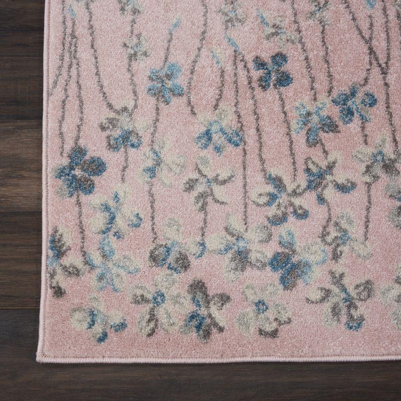 Bohemian Blossom Pink Floral Soft Viscose Area Rug