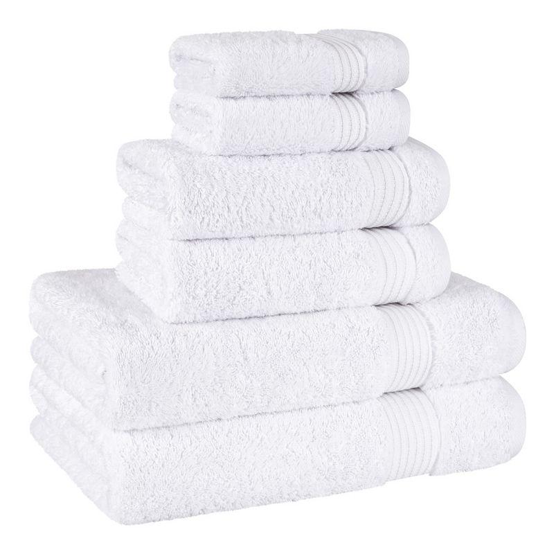 American Soft Linen Turkish Premium Quality 100% Cotton 6 Piece Towel Set, Soft Absorbent Quick Dry Bath Towels for Bathroom