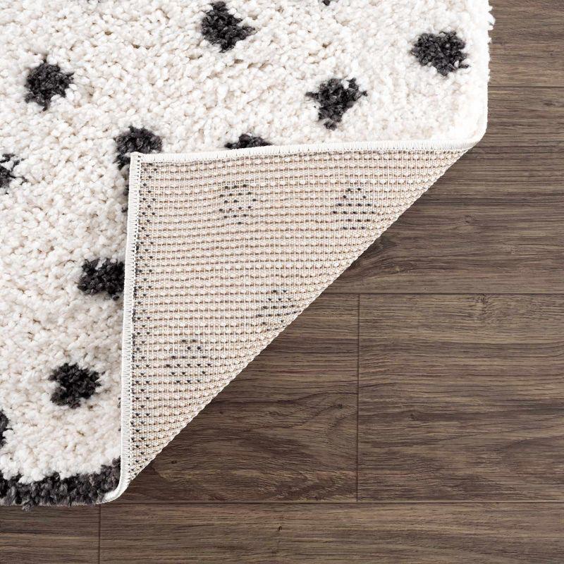 Hauteloom Chaia Dotted Black & White Plush Rug