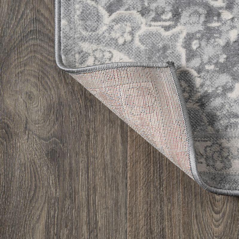 6' x 6' Modern Persian Vintage Moroccan Medallion Area Rug, Light Gray - JONATHAN Y