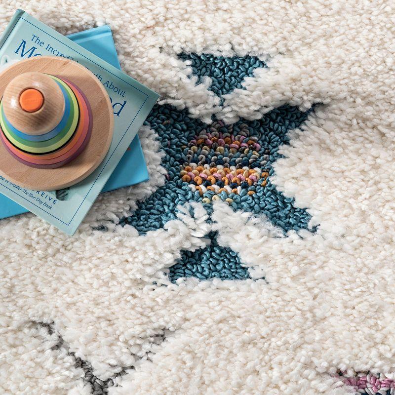 Nuloom Jocelyn Diamond 10x14 Shag Indoor Area Rug for Living Room Bedroom Dining Room Nursery, Off White/Ivory