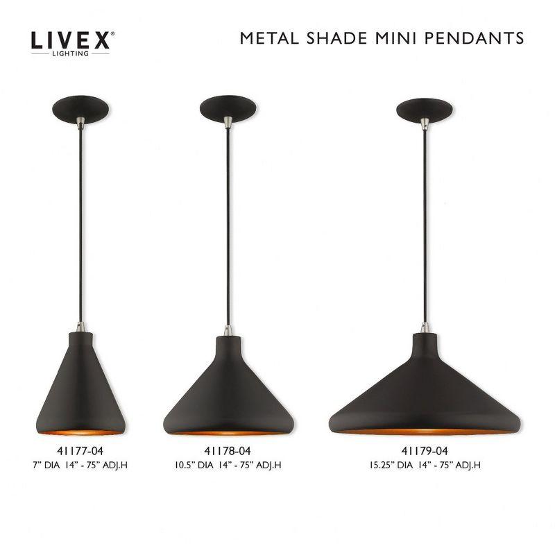 Livex Lighting Metal Shade 1 - Light Chandelier in  Black