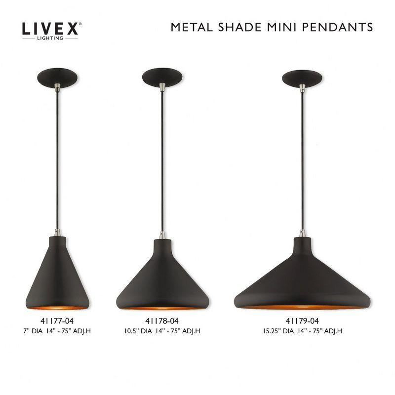 Black and Gold Aluminum Mini Pendant Light