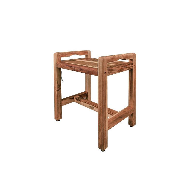 20" Eleganto ED982 Wide Teak Shower Bench with Handles - EcoDecors