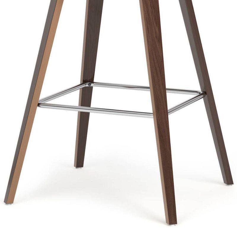 Set of 2 Cacey Bentwood Counter Height Barstools Cream - WyndenHall: Mid-Century, Chrome Legs, Foam Padding