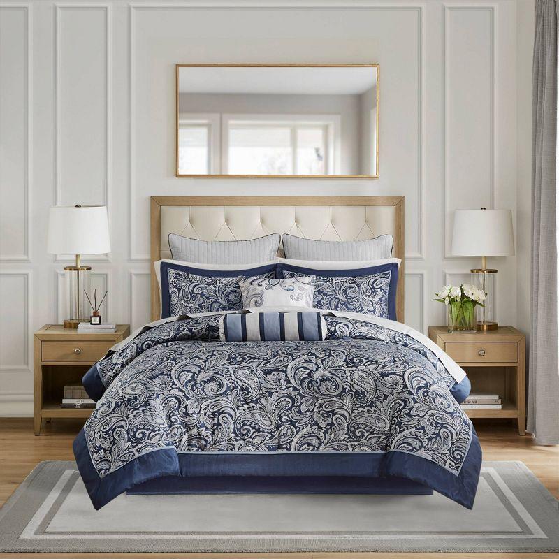 Aubrey 12 Piece Comforter Set with Cotton Bed Sheets