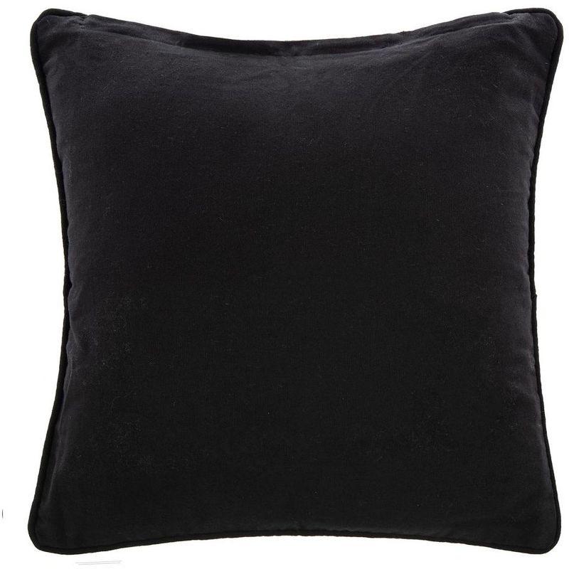 Embroidered Cotton Blend Throw Pillow