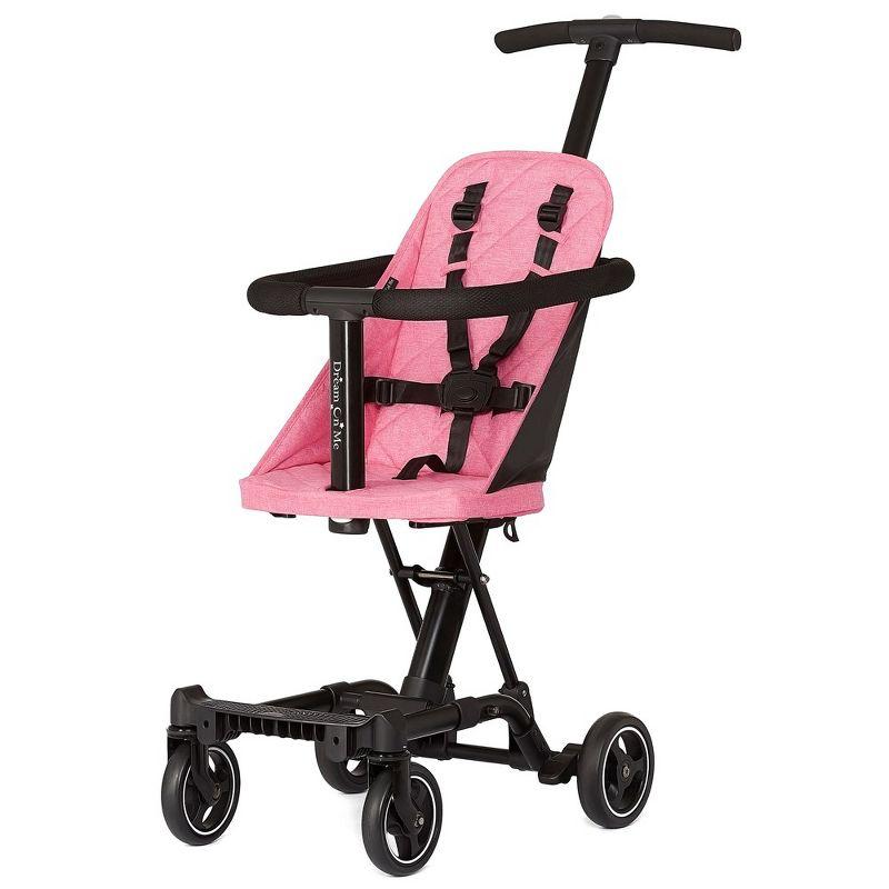 Pink Lightweight Aluminium Travel Stroller with Adjustable Handles