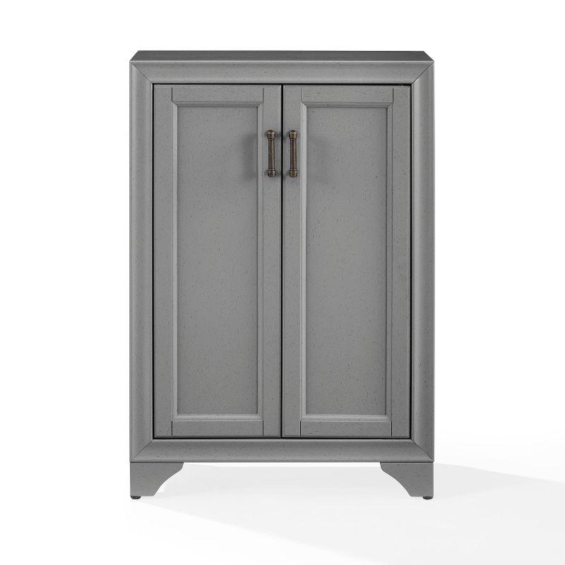 Distressed Gray Adjustable Shelf Bathroom Accent Cabinet