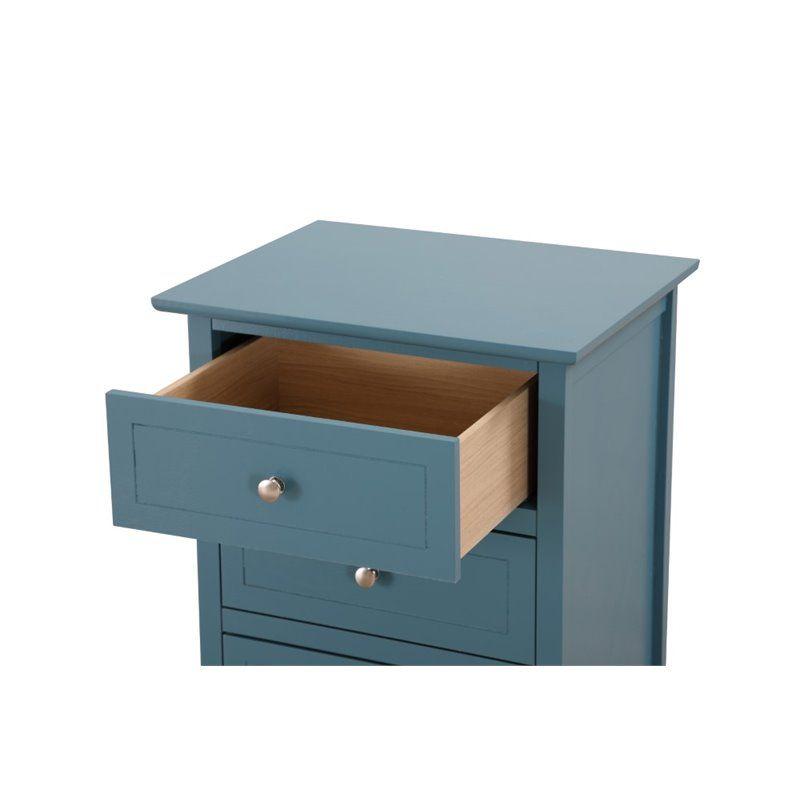 Glory Furniture Daniel 3 Drawer Nightstand in Teal