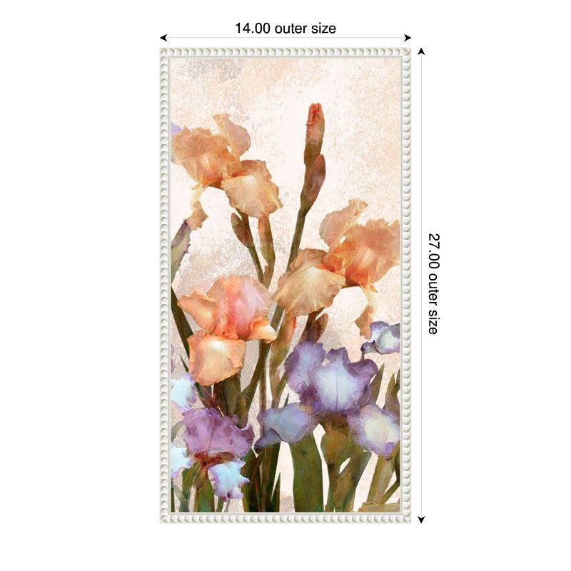 Amanti Art Irises Panel IV by Alonzo Saunders Canvas Wall Art Print Framed 14 x 27