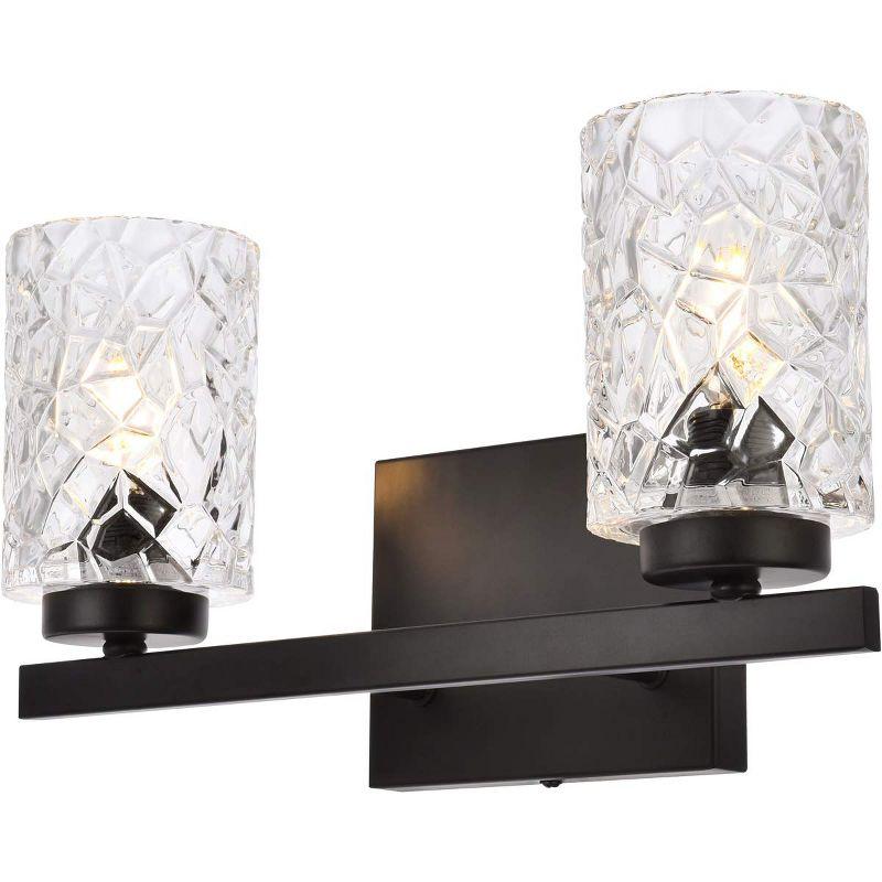 Elegant Lighting Cassie 2 lights bath sconce in black with clear shade