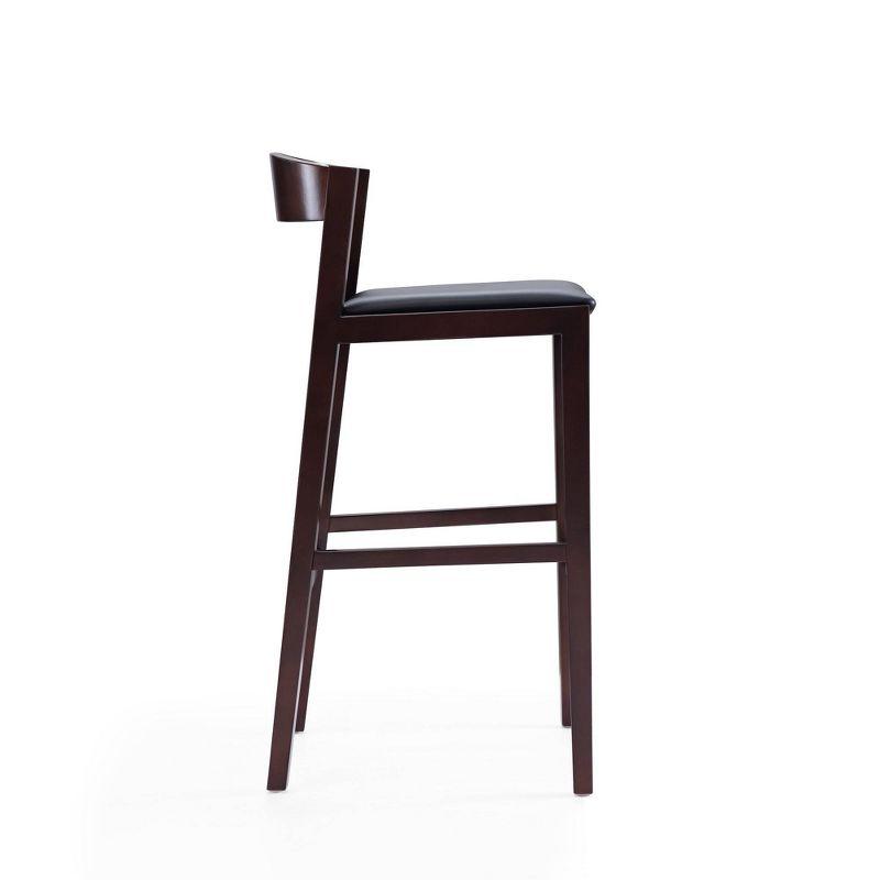 Set of 2 Klismos Upholstered Beech Wood Barstools Black - Manhattan Comfort: Danish Modern Design, Foam Padded, No Assembly Required