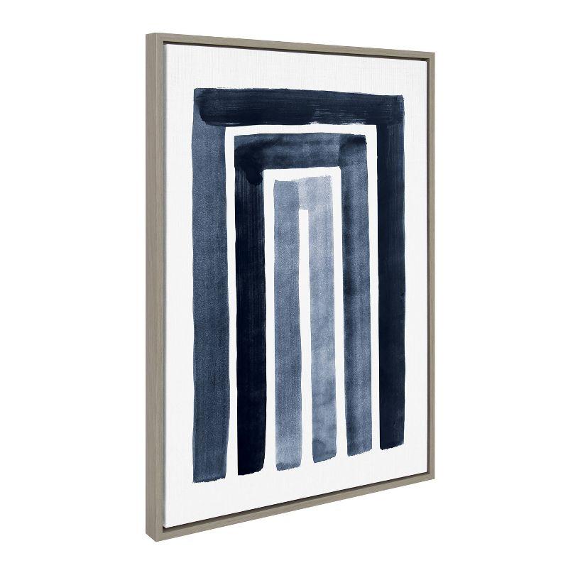 23" x 33" Sylvie MCM Abstract Rainbow Indigo Framed Wall Canvas Gray - Kate & Laurel All Things Decor: Modern Decor, Digital Art