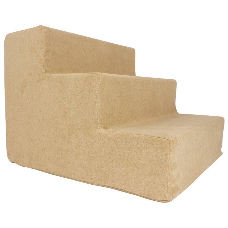 Precious Tails High Density Foam 4 Steps Dog Stairs - Camel