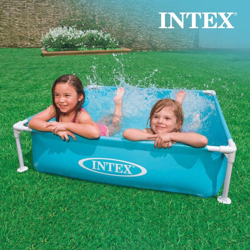 Intex 4 Foot x 12 Inch Miniature Durable Vinyl Outdoor Above Ground Frame Kiddie Swimming and Teaching Baby Pool for Ages 3 and Up, Blue