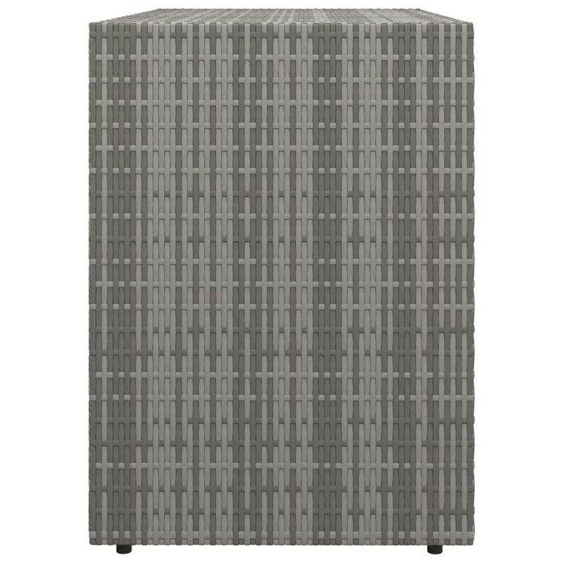 vidaXL Durable Gray Garden Storage Cabinet - Weather-Resistant Poly Rattan Material - Compact and Spacious with Easy Assembly