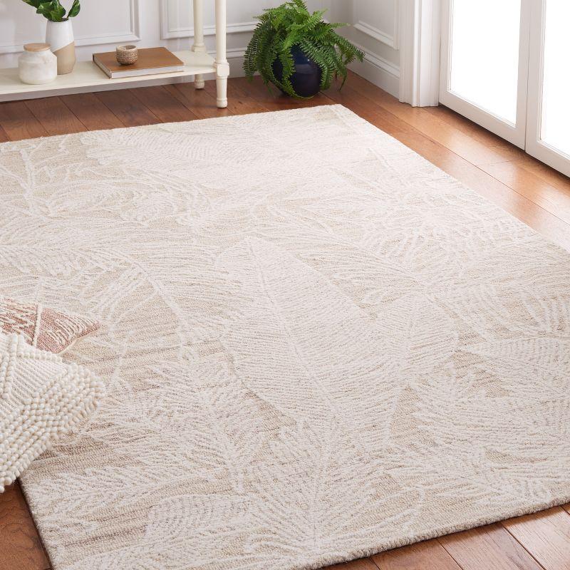 Elegance Hand-Tufted Beige/Ivory Wool Rectangular Area Rug