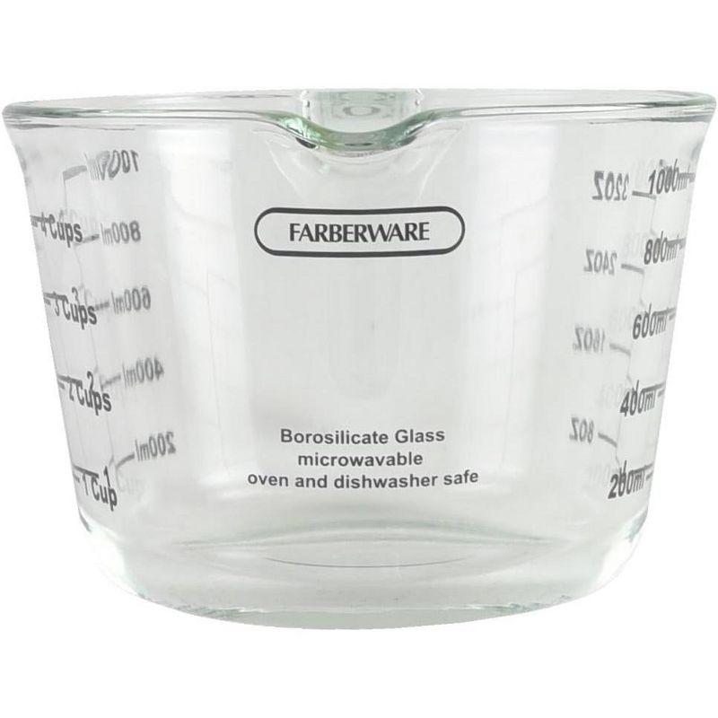 Farberware Farberware 4-Cup Borosilicate Glass Wet and Dry Measuring Cup with Oversized Measurements, Clear