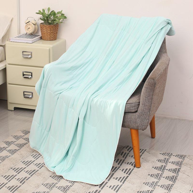 Catalonia Reversible Cooling Blanket, Lightweight Summer Comforter for Hot Sleepers, Silky Soft Summer Duvet Throw Size, 50 x 60 inches, Soft Breathable