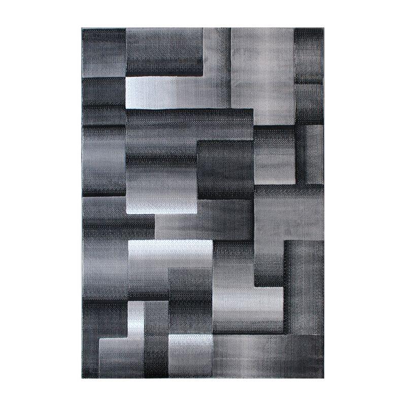 Masada Rugs Trendz Collection 5'x7' Modern Contemporary Area Rug in Black, White and Gray-Design Trz861