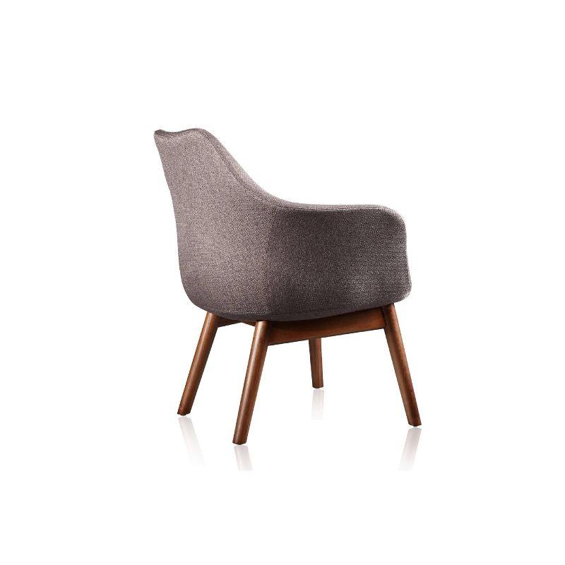 Modern Gray Faux Leather Accent Chair with Ash Wood Legs