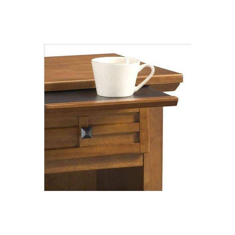 Arts & Crafts Nightstand Cottage Oak - Home Styles: Hardwood Bedside Table with Shelf, Pull-Out Tray