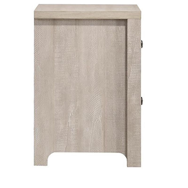 Azienda 2-Drawer Dusty Grey Oak Nightstand with Metal Handles