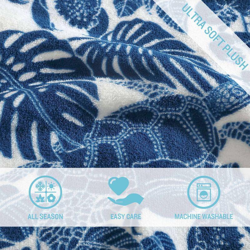 Tommy Bahama Home Wallpaper Leaves Plain Weave / Muslin Throw Blanket