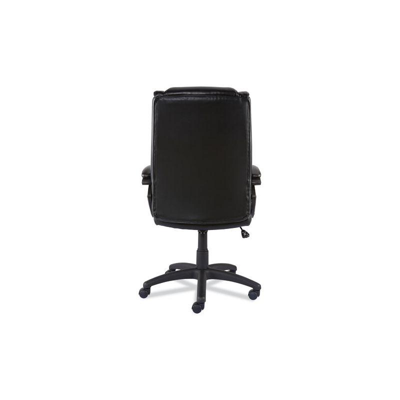 Black Faux Leather Mid-Back Task Chair with Fixed Arms