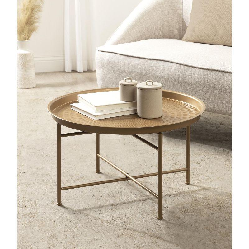 Mahdavi Round Dark Gold Metal Coffee Table