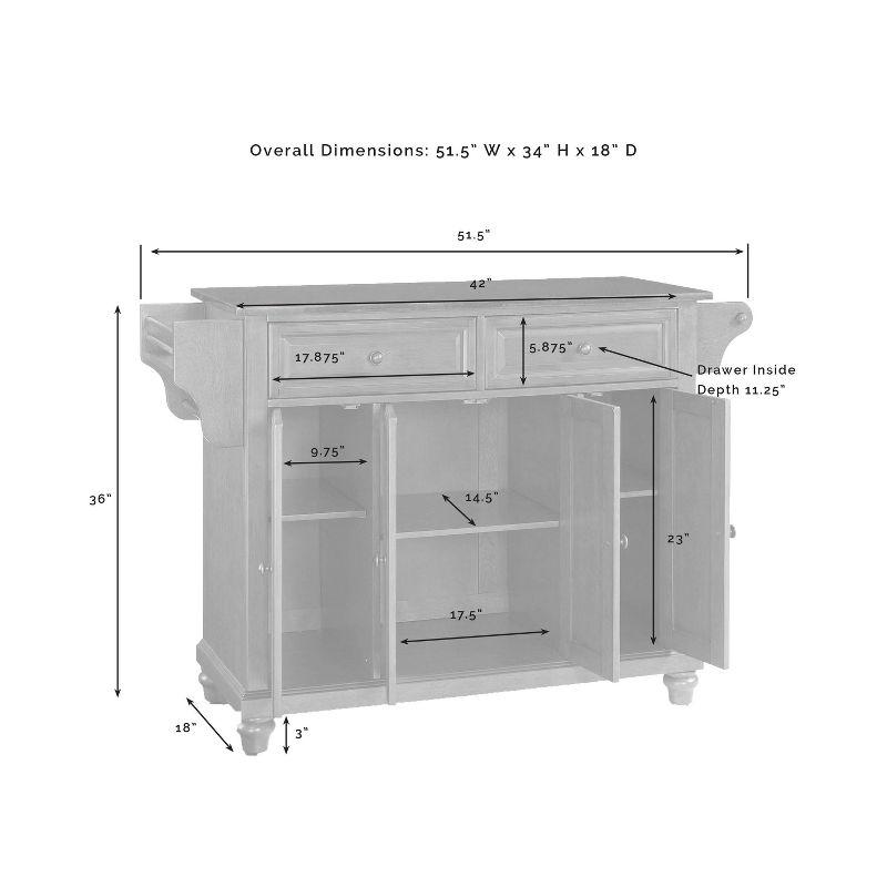 Cambridge Natural Wood Top Kitchen Island White - Crosley: Adjustable Shelves, Towel Bar, Storage Cabinets