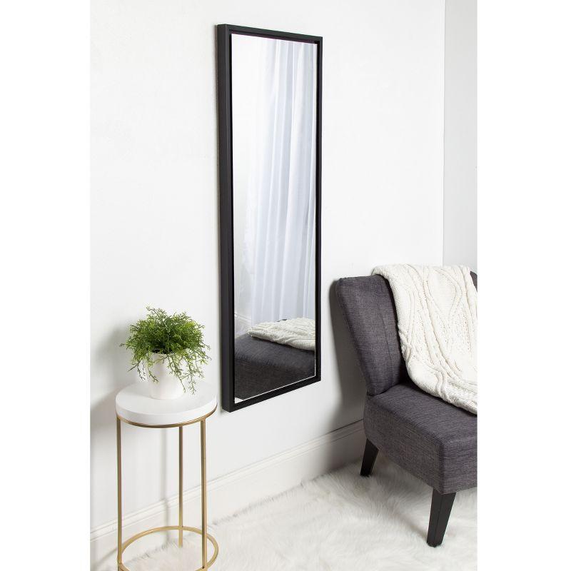 16" x 48" Evans Framed Wall Panel Mirror Black - Kate and Laurel: Contemporary Full Body, Floating Design, Easy Mount