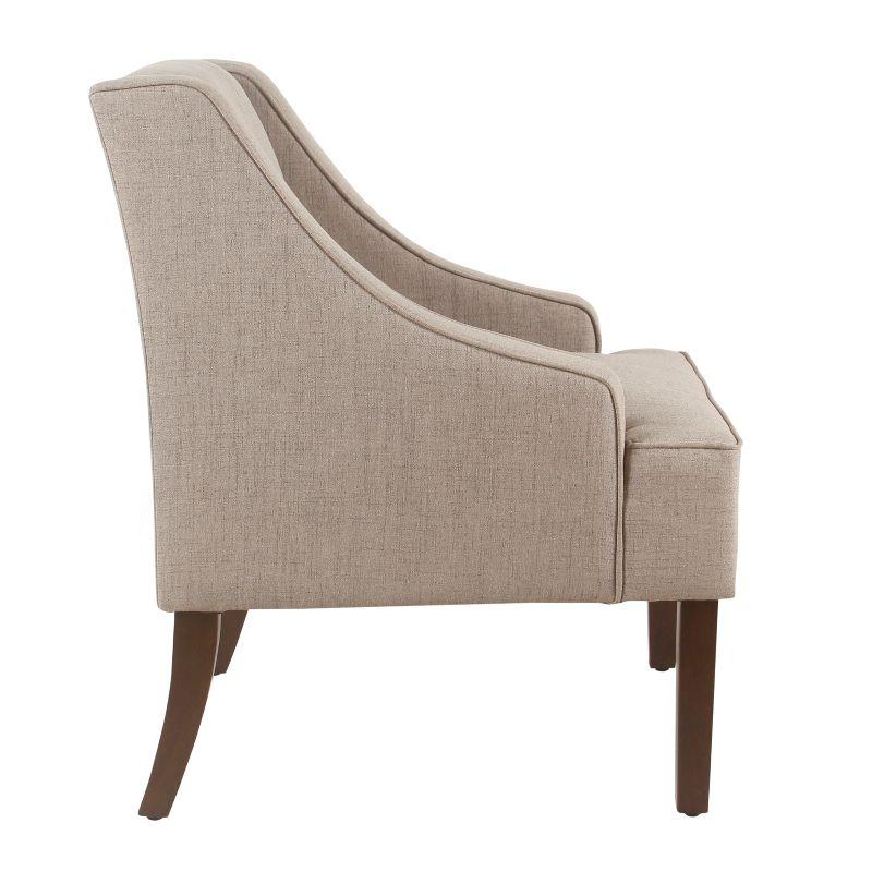 HomePop Classic Swoop Arm Accent Chair Tan: Upholstered Polyester, Foam-Filled, Plywood & Hardwood Frame