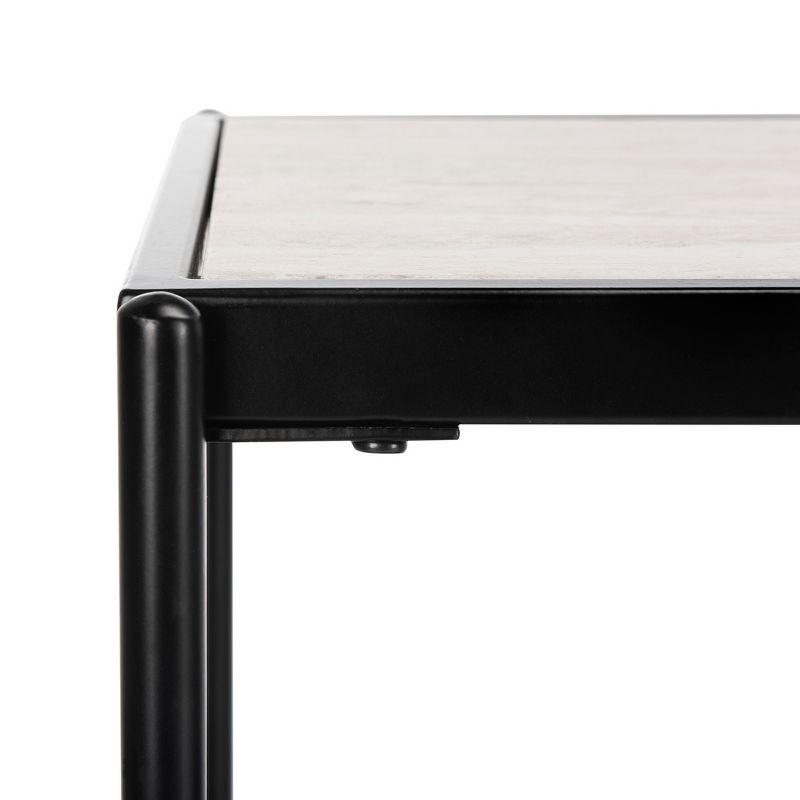 Petra 3 Tier Console Table - Beige/Matte Black - Safavieh.