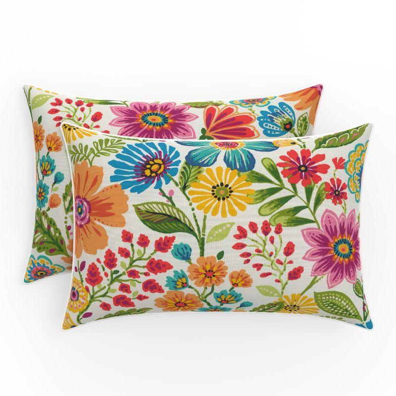 Pillow Perfect Floral Indoor/Outdoor Reversible Throw Pillow (Set of 2)