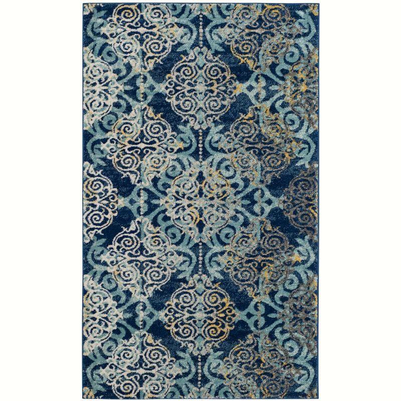 Evoke EVK230 Power Loomed Indoor Area Rug - Royal/Light Blue - 4'x6' - Safavieh