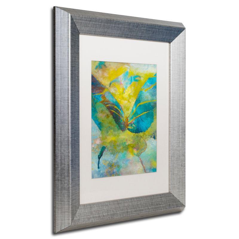 Butterflight Abstract Mixed Media Art in Silver Frame