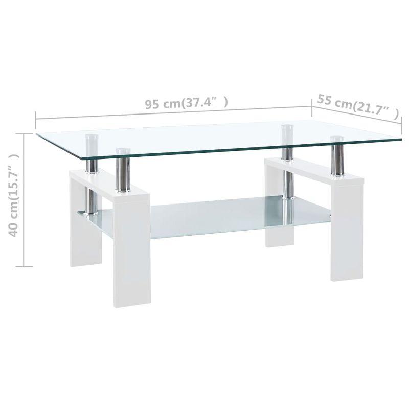 Orren Ellis Paizleigh vidaXL Coffee Table, Tempered Glass Top, Center Table, 37.4''x21.7''x15.7''