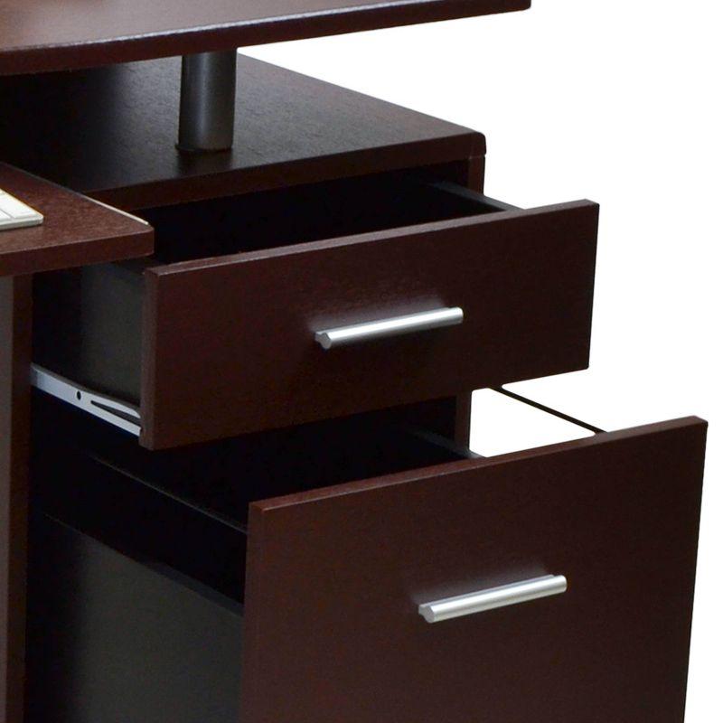 Stylish Computer Desk with Storage Brown - Techni Mobili