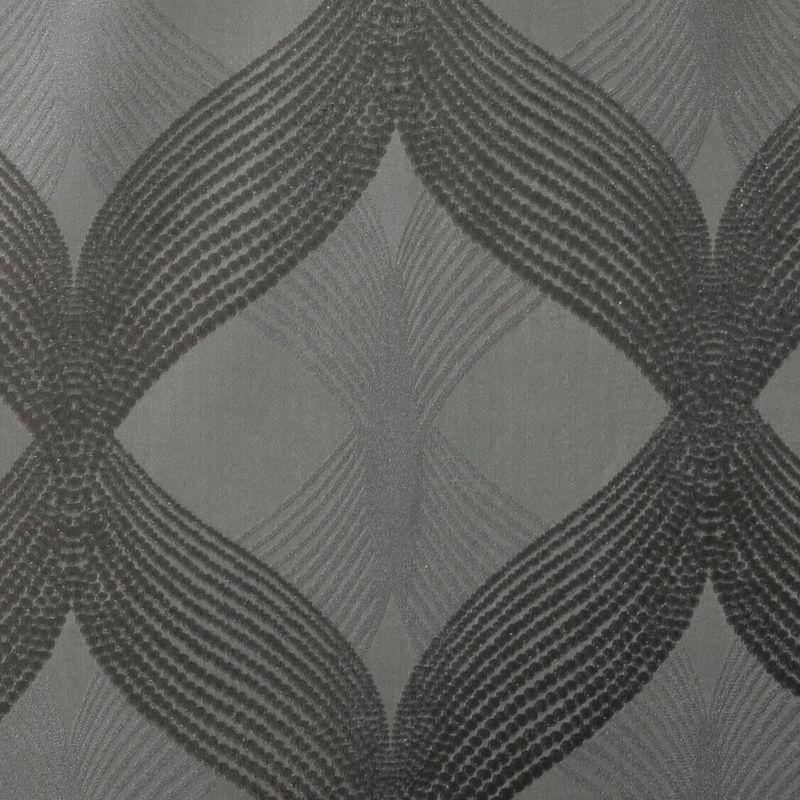 Charcoal Ogee Knitted Jacquard Blackout Curtain Panel