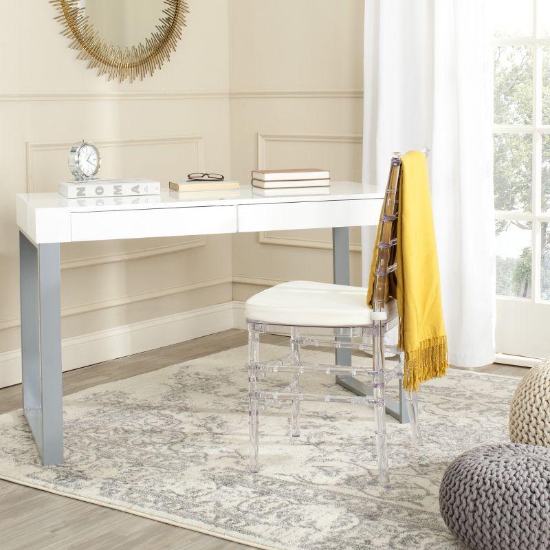 Barton Desk - FOX2206 - White/Grey - Safavieh Couture