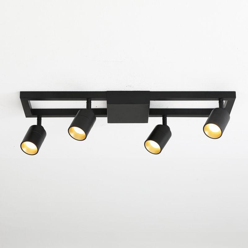 Shura Modern Black and Gold 4-Light LED Track Lighting Kit